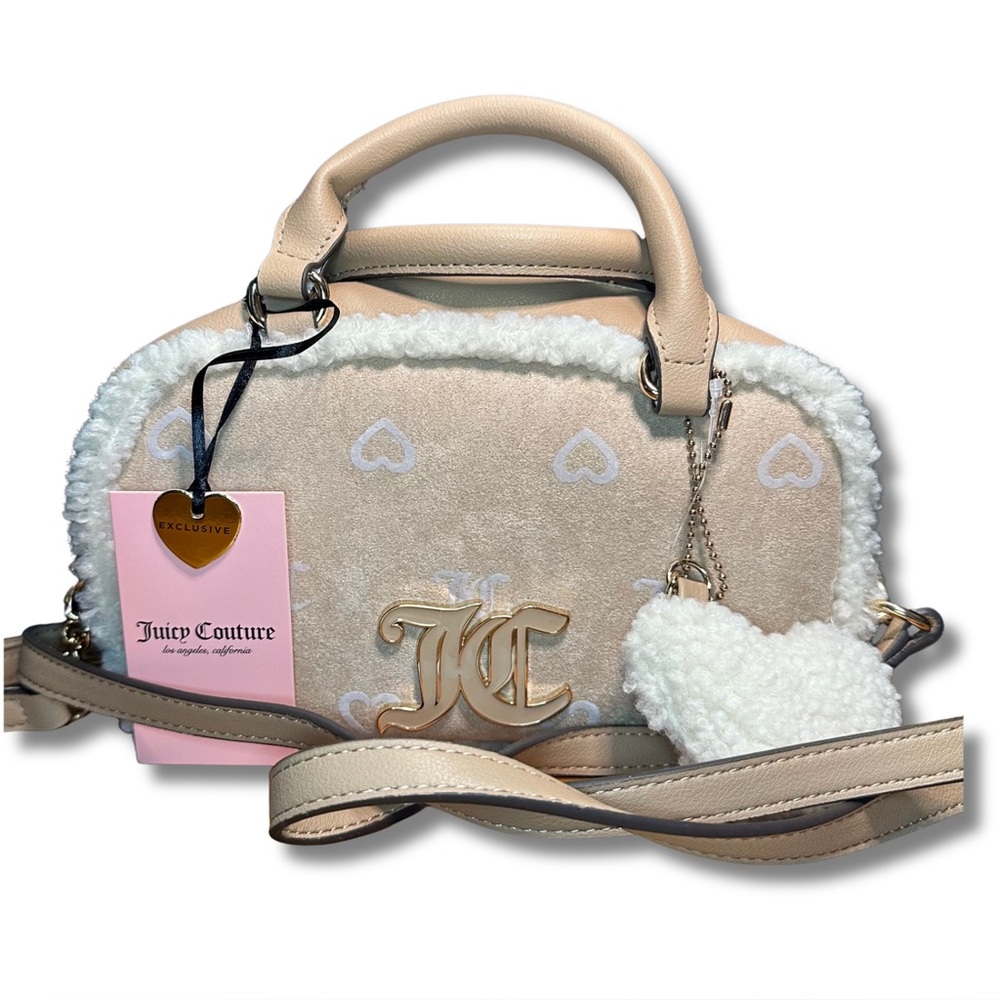 🧸 Juicy Couture Cream Satchel with Heart Charm